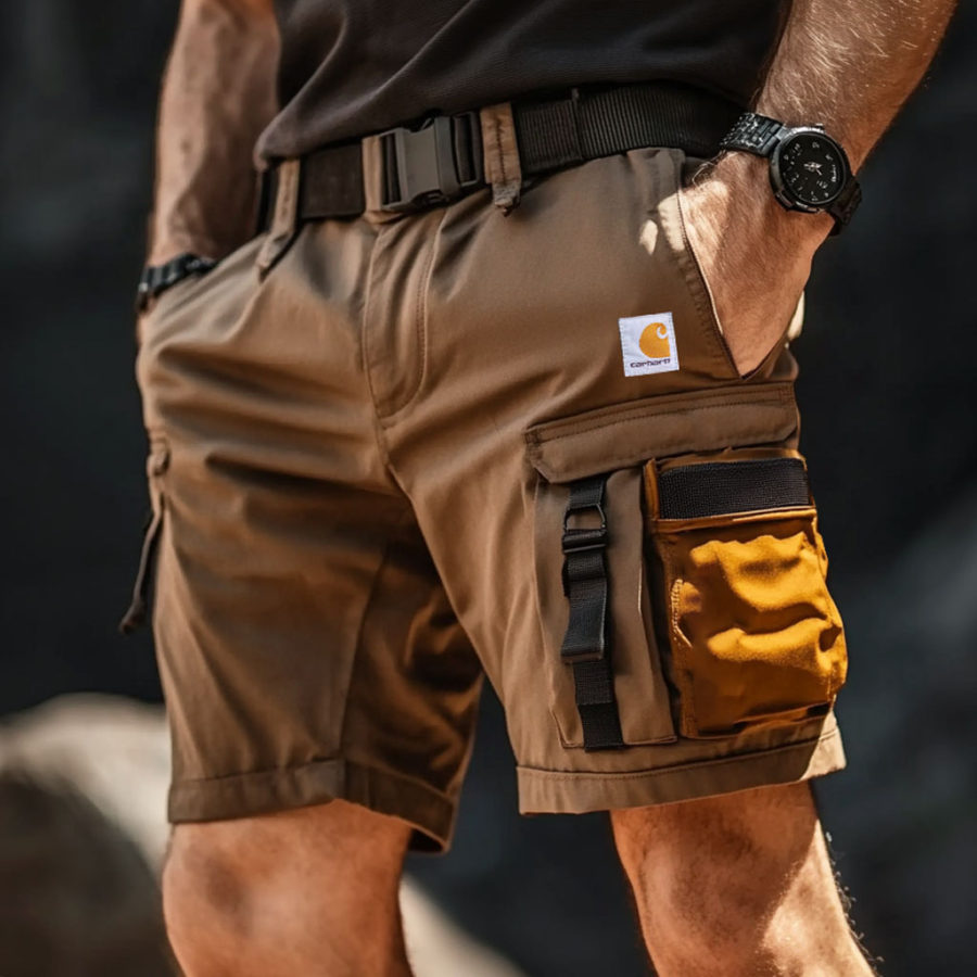 

Men's Outdoor Contrast Tactical Stretch Vintage Pockets Cargo Shorts