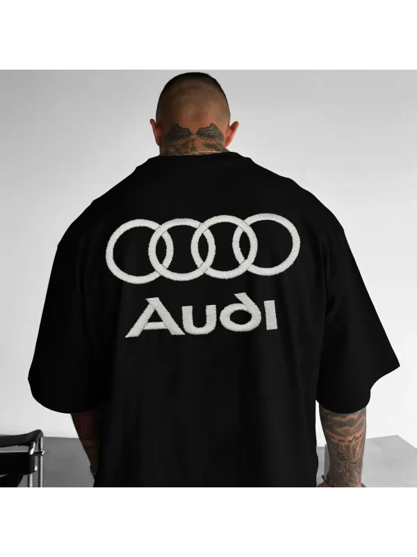 Racing Logo Print Universal T-Shirt - Aptkoi.com 