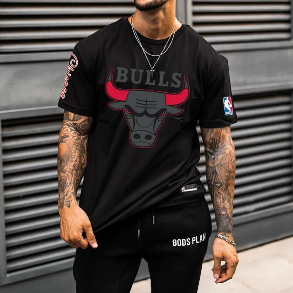 Fashionable Casual Basketball Print T-Shirt - Ootdyouth.com 