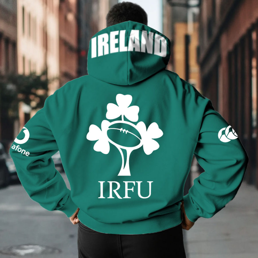 

Unisex Irish Rugby Print Casual Oversized Hoodie