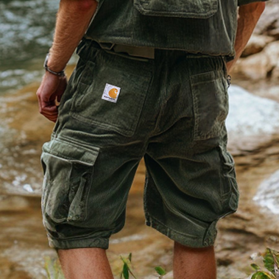 

Men's Retro Outdoor Corduroy Multi Pocket Work Pants