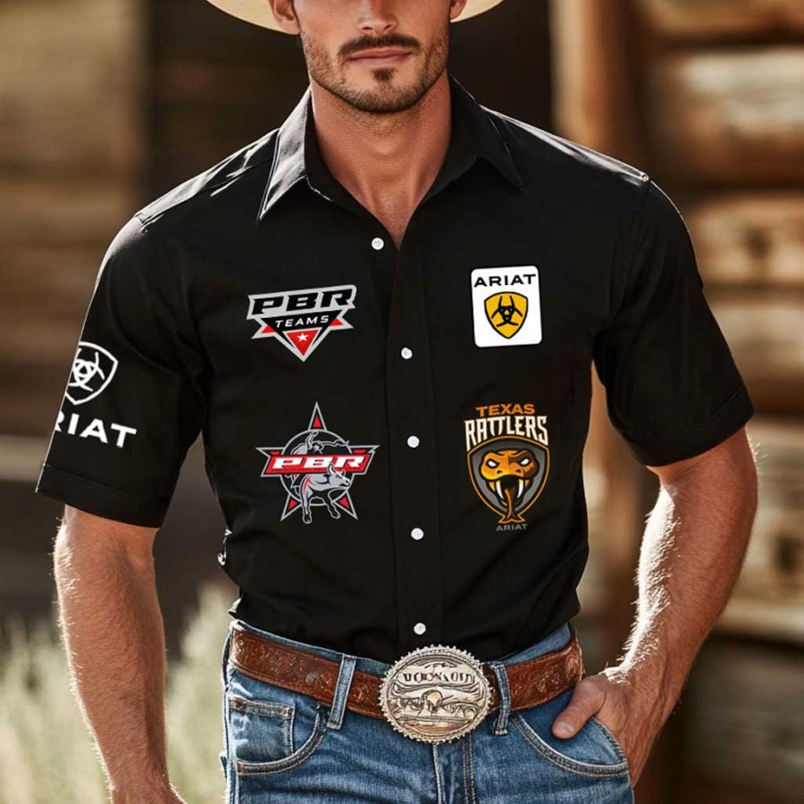 

Men's Western Snake Cowboy Outdoor Short Sleeve Black Rodeo Shirts