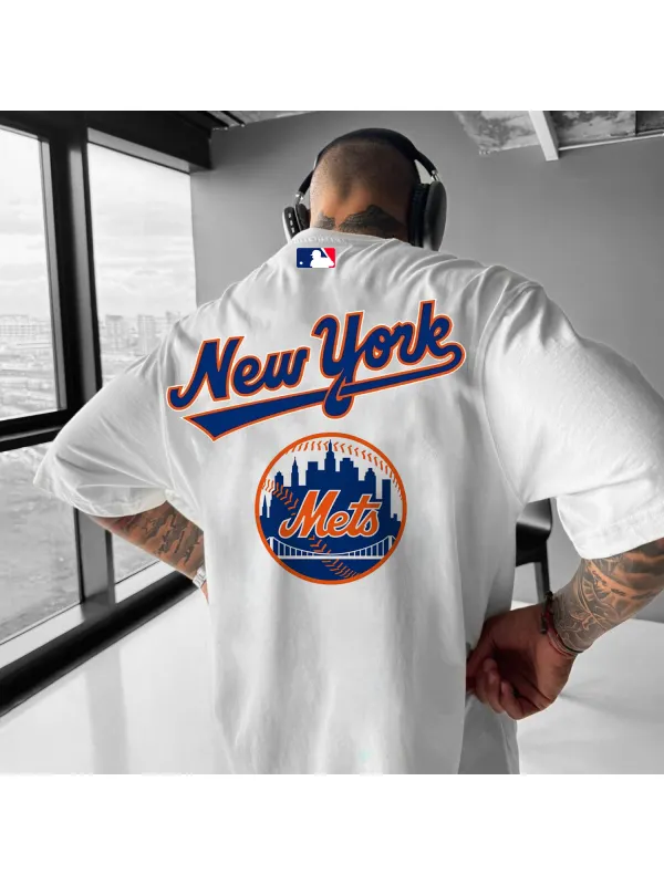Casual Baseball Lettering Printed Oversized T-shirt - Localziv.com 