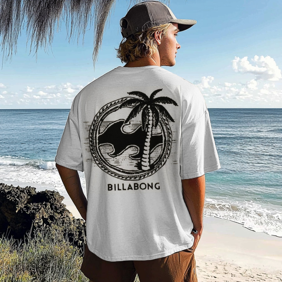 

Unisex Palm Tree Vintage Print Surf T-Shirt