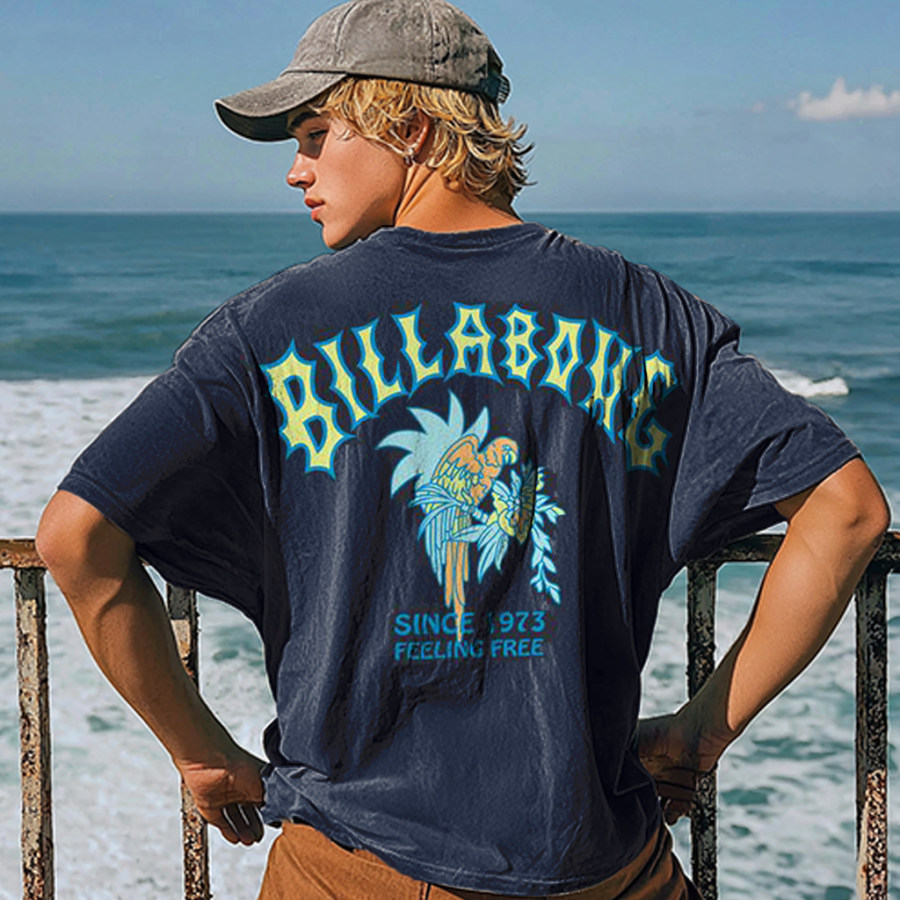 

Unisex Retro Bow Lettering Surf Graphic Billabong Surf T-Shirt