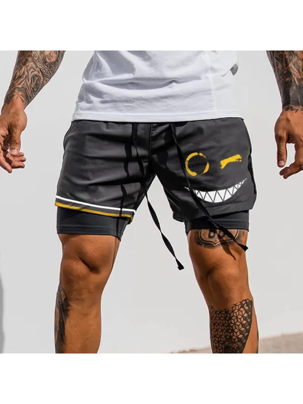 Men's Smiley Shorts Performance Shorts - Ootdmw.com 