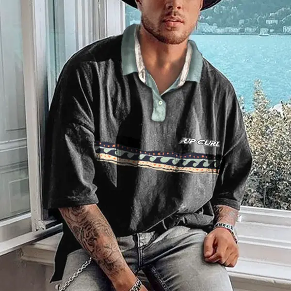 Men's Vintage Holiday Surf Polo T-Shirt - Yesunshine.com 