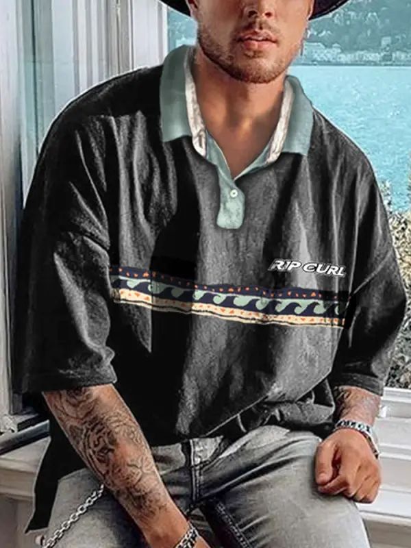 Men's Vintage Holiday Surf Polo T-Shirt - Menbarn.com 