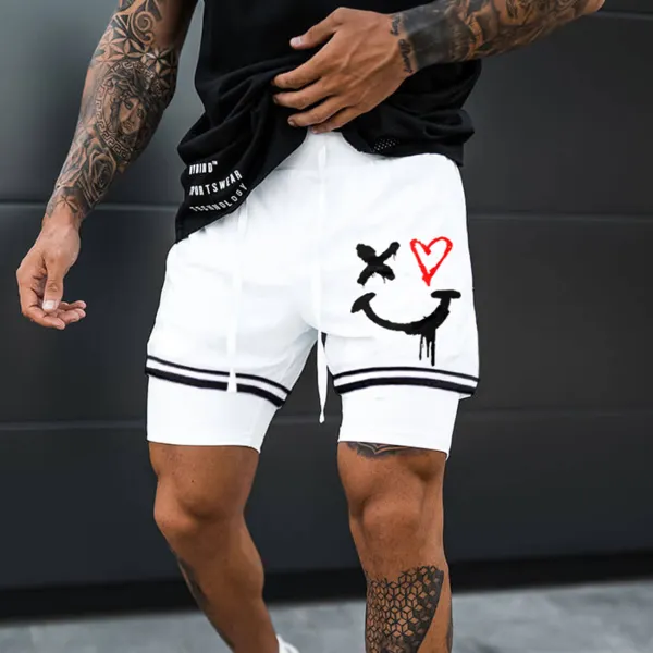 Men's Smiley Shorts Performance Shorts - Yesunshine.com 