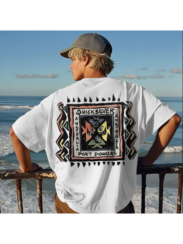 Unisex 90'S Retro Surf Print Surf T-Shirt - Shopyiyistories.com 
