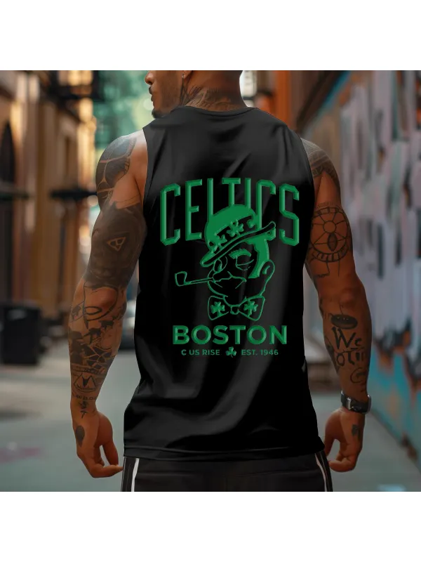 Men's Casual Sports Graphic Print Tank Top - Shopyiyistories.com 