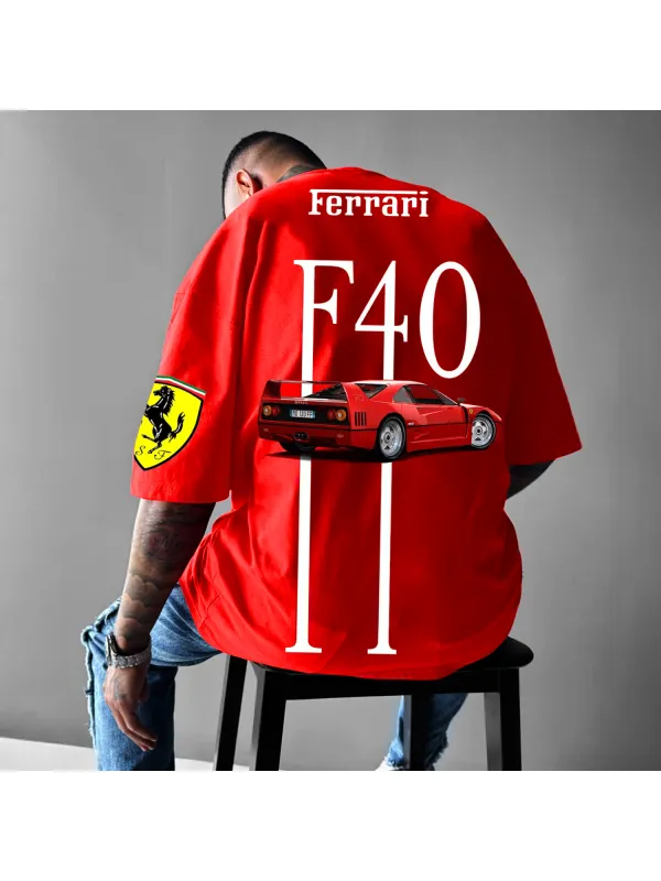 Casual Racing Design Short Sleeve T-Shirt - Aptkoi.com 