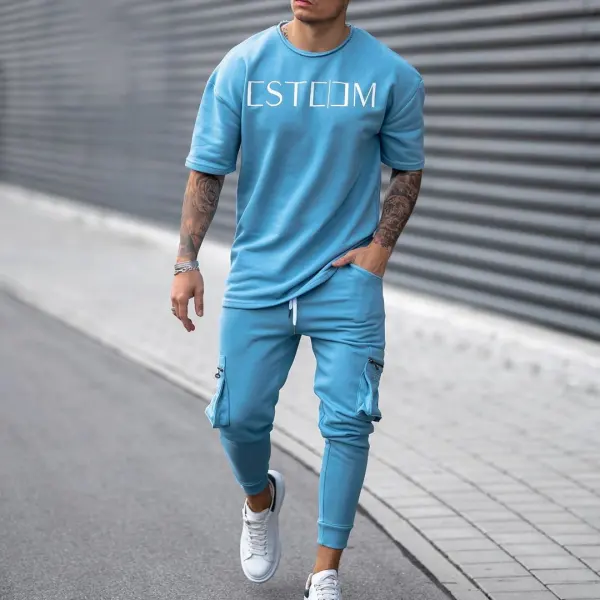 Simple Printed T-shirt And Pants Suit - Anurvogel.com 