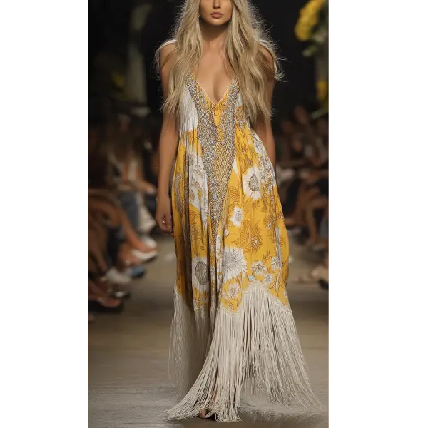 Women Elegant Floral Maxi Dress - Anurvogel.com 
