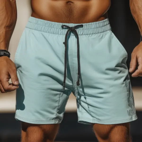 Summer Light Blue Quick-Dry Beach Men's Shorts - Anurvogel.com 