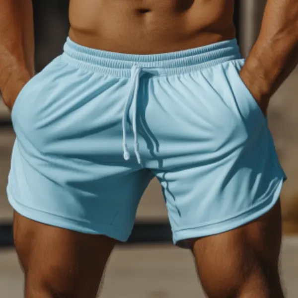 Light Blue Summer Athletic Men's Shorts - Anurvogel.com 