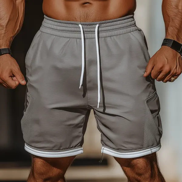 Gray Functional Drawstring Waist Men's Shorts - Anurvogel.com 