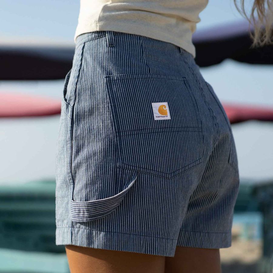 

Women's Carhartt Vintage Stripe Casual Summer High Waist Work Shorts