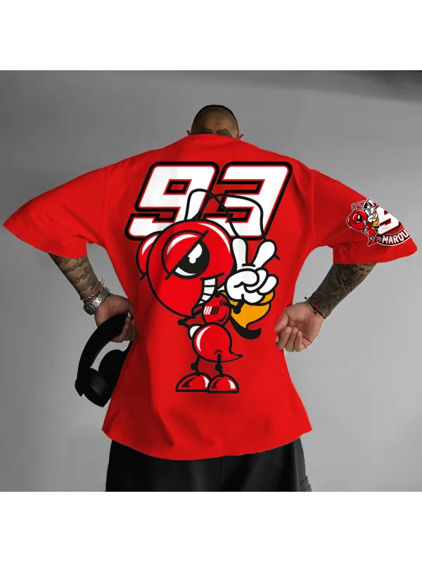 Unisex NO.93 Motorcycle Racing Red T-Shirt - Aptkoi.com 