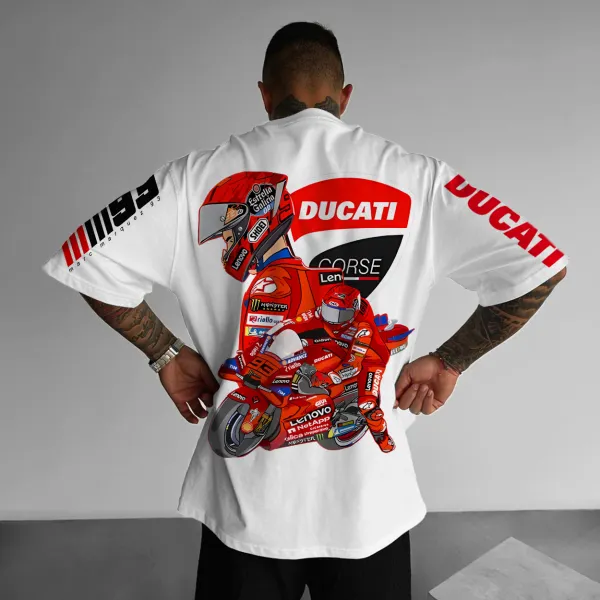 Unisex Motorcycle Racing NO.93 Rider Print T-shirt - Menzfolk.com 
