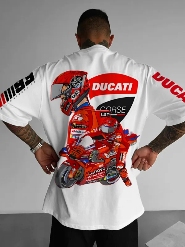Unisex Motorcycle Racing NO.93 Rider Print T-shirt - Menbarn.com 