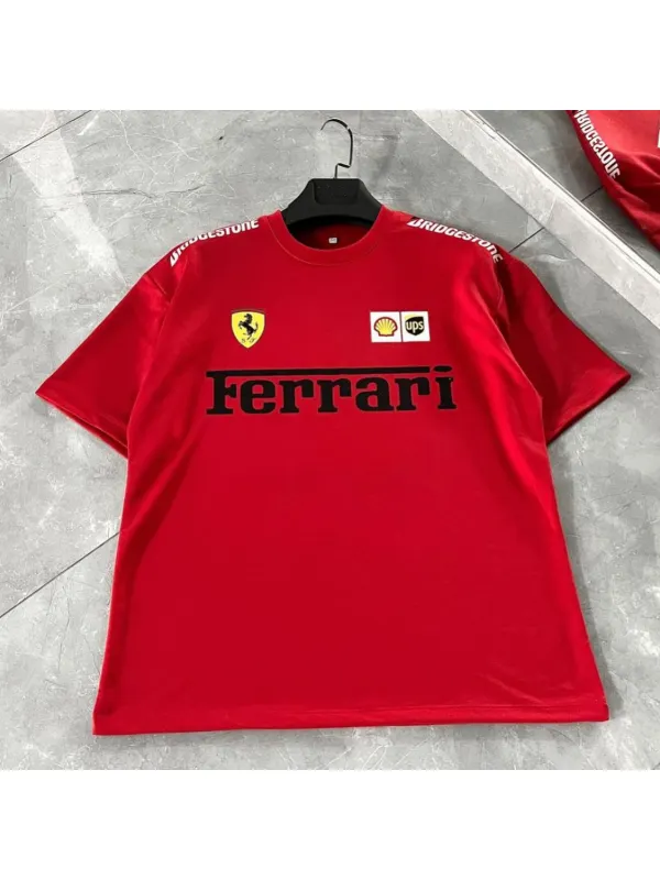 Unisex Loose Fit Racing Print Tee - Aptkoi.com 