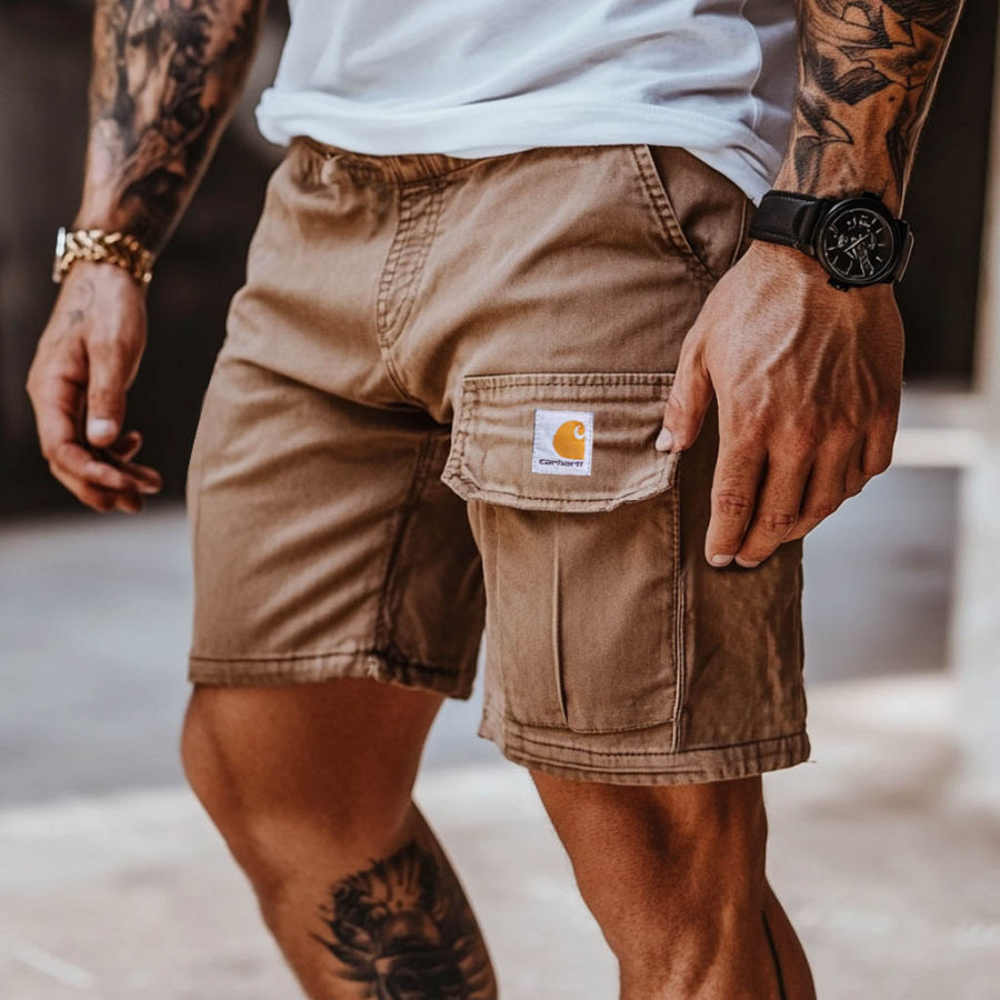 

Men's Outdoor Multi-Pocket Heavyweight Cotton Twill Cargo Shorts