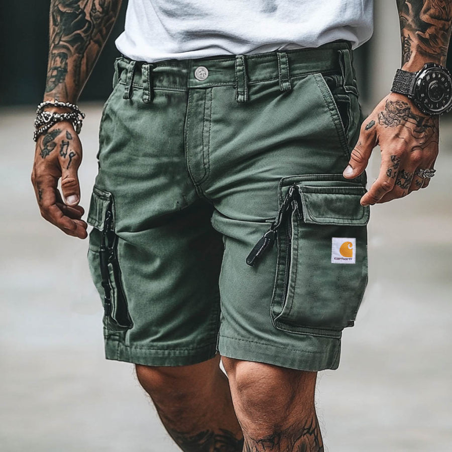 

Men's Vintage Outdoor Multi-Pocket Work Cargo Shorts