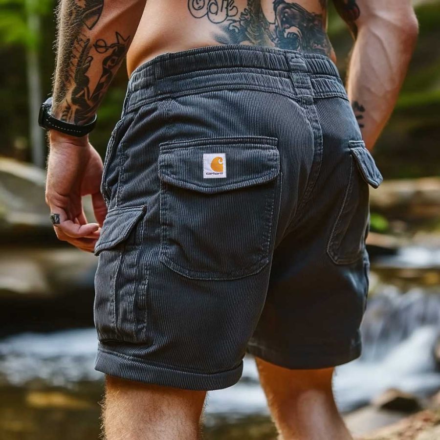 

Men's Corduroy Vintage Outdoor Adventures Surf Cargo Shorts