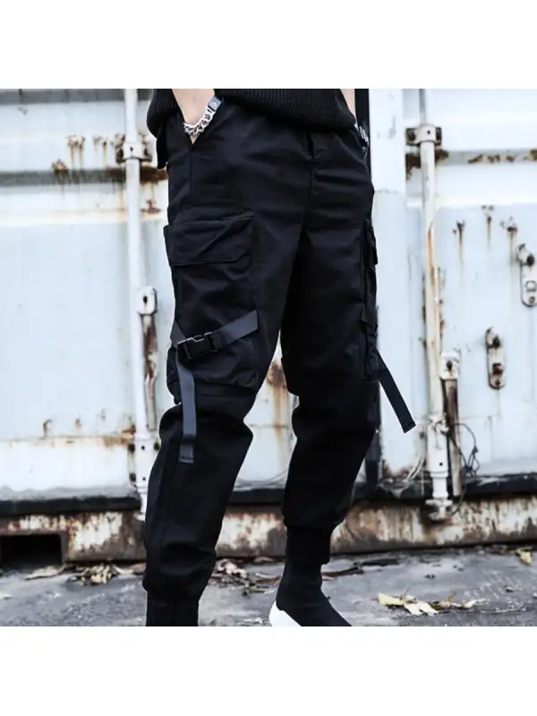 Techwear Strapped Multi-pocket Cargo Jogger - Aptkoi.com 