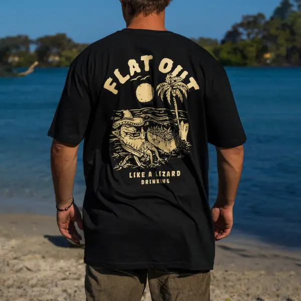 Men's Flat Out Like A Lizard Drinking Graphic T-Shirt - Anurvogel.com 