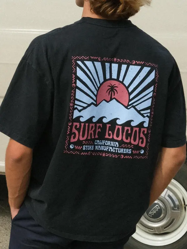 Surf Adventure Graphic T-Shirt For Men - Menbarn.com 
