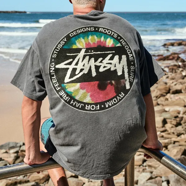 Vacation Vintage Brand Print T-Shirt - Ootdyouth.com 
