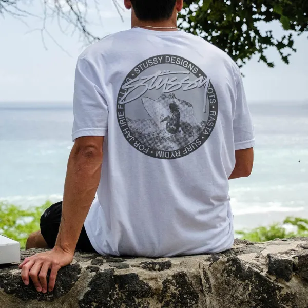 Vacation Retro Surf Print T-Shirt - Yesunshine.com 