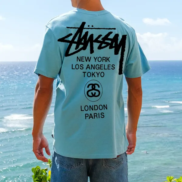 Vintage Letter Print T-shirt - Ootdyouth.com 