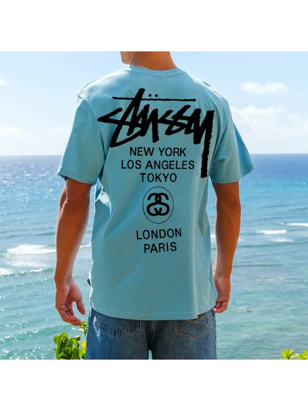 Vintage Letter Print T-shirt - Anrider.com 