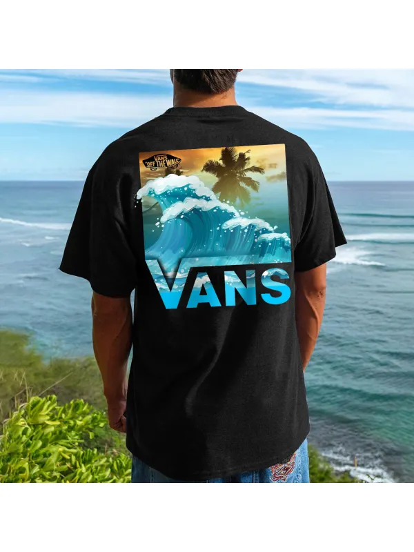 Vacation Landscape Print T-shirt - Aptkoi.com 