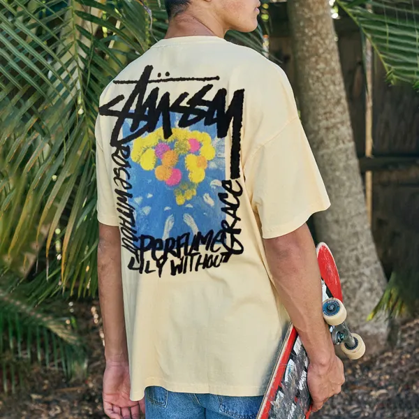 Retro Beach Casual Print T-Shirt - Ootdyouth.com 