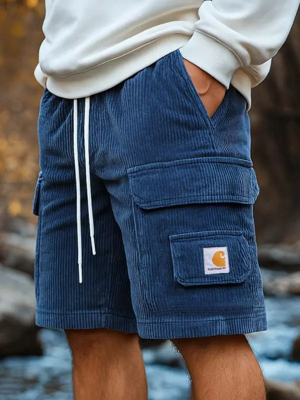 Carhartt Men's Corduroy Surf Multi-Pocket Elastic Drawstring Shorts - Menbarn.com 