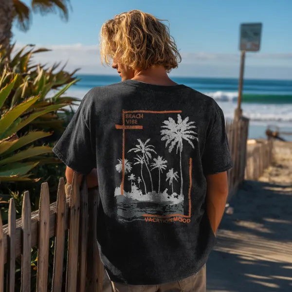 Vintage Surf Graphic T-Shirt For Men - Perfect For Beach And Casual Wear - Yesunshine.com 