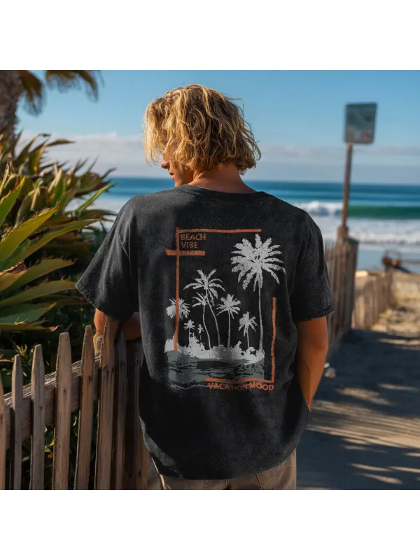 Vintage Surf Graphic T-Shirt For Men - Perfect For Beach And Casual Wear - Localziv.com 