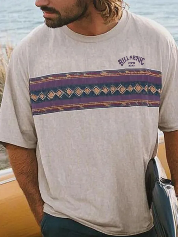 Unisex Beach Vacation Surf Print T-Shirt - Menbarn.com 