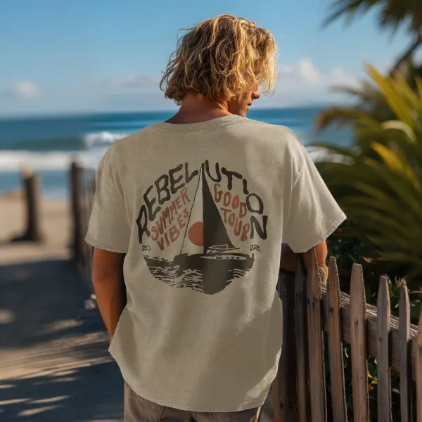Summer Vibes Graphic T-Shirt For Men - Perfect For Beach And Travel - Anurvogel.com 