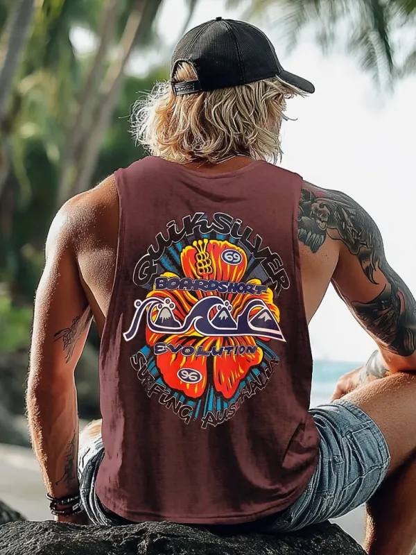 Unisex Beach Vacation Surf Print Vest - Menbarn.com 