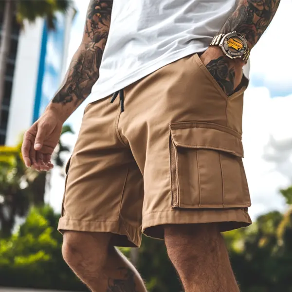 Men's Vintage Multiple Pockets Green Cargo Shorts - Wayrates.com 