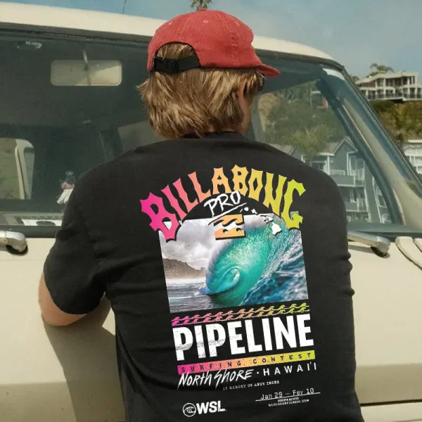 Men's Outdoor Surfing Contest Graphic T-shirt - Menzfolk.com 