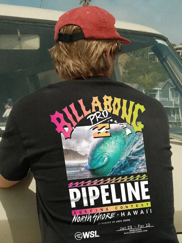 Men's Outdoor Surfing Contest Graphic T-shirt - Menbarn.com 
