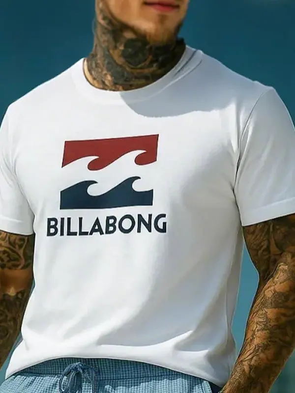 Men's Cotton Surf Logo Print T Shirt - Menbarn.com 