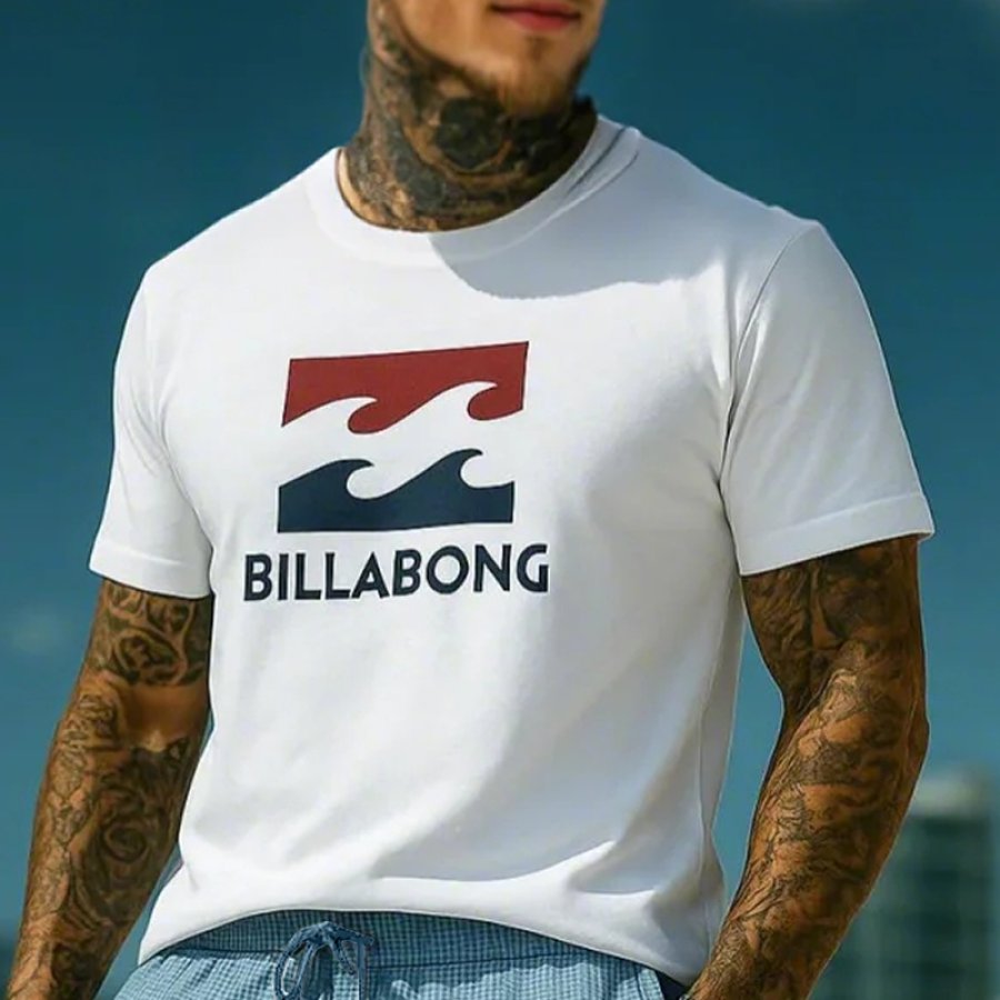 

Men's Cotton Surf Logo Print T Shirt