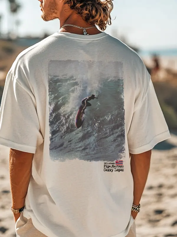 Outdoors Surf Pipeline Masters Graphic White T-Shirt For Beach Lovers - Menbarn.com 